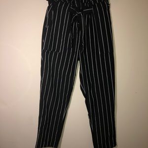 Black and White Striped Pants